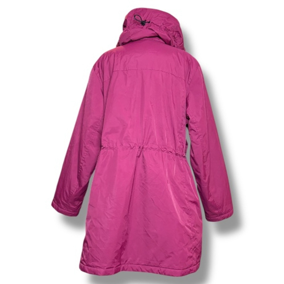 L.L. Bean Women's 3X Hooded Winter Coat Magenta Fleece Lined Parka - Picture 4 of 7